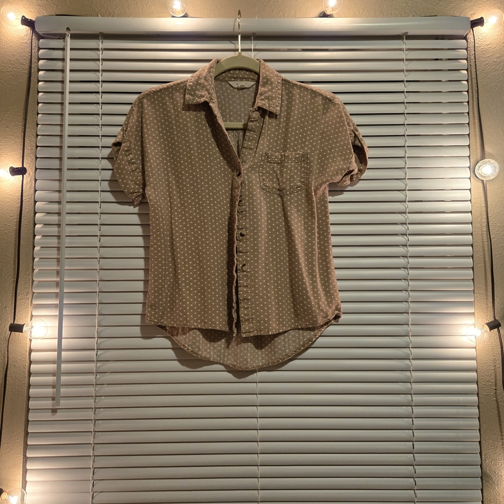 Men's Brown Polka Dot Shirt
